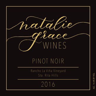 2016 Pinot Noir - Natalie Grace Wines, Rancho La Viña Vineyard, SRH