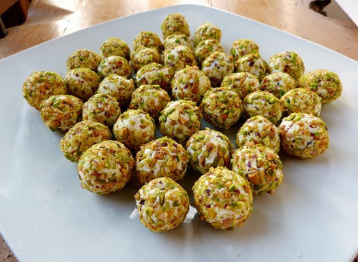 Goat Cheese, Pistachio, and Date Truffles