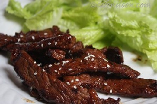 Korean BBQ Steak with Sauteed Sesame Cabbage